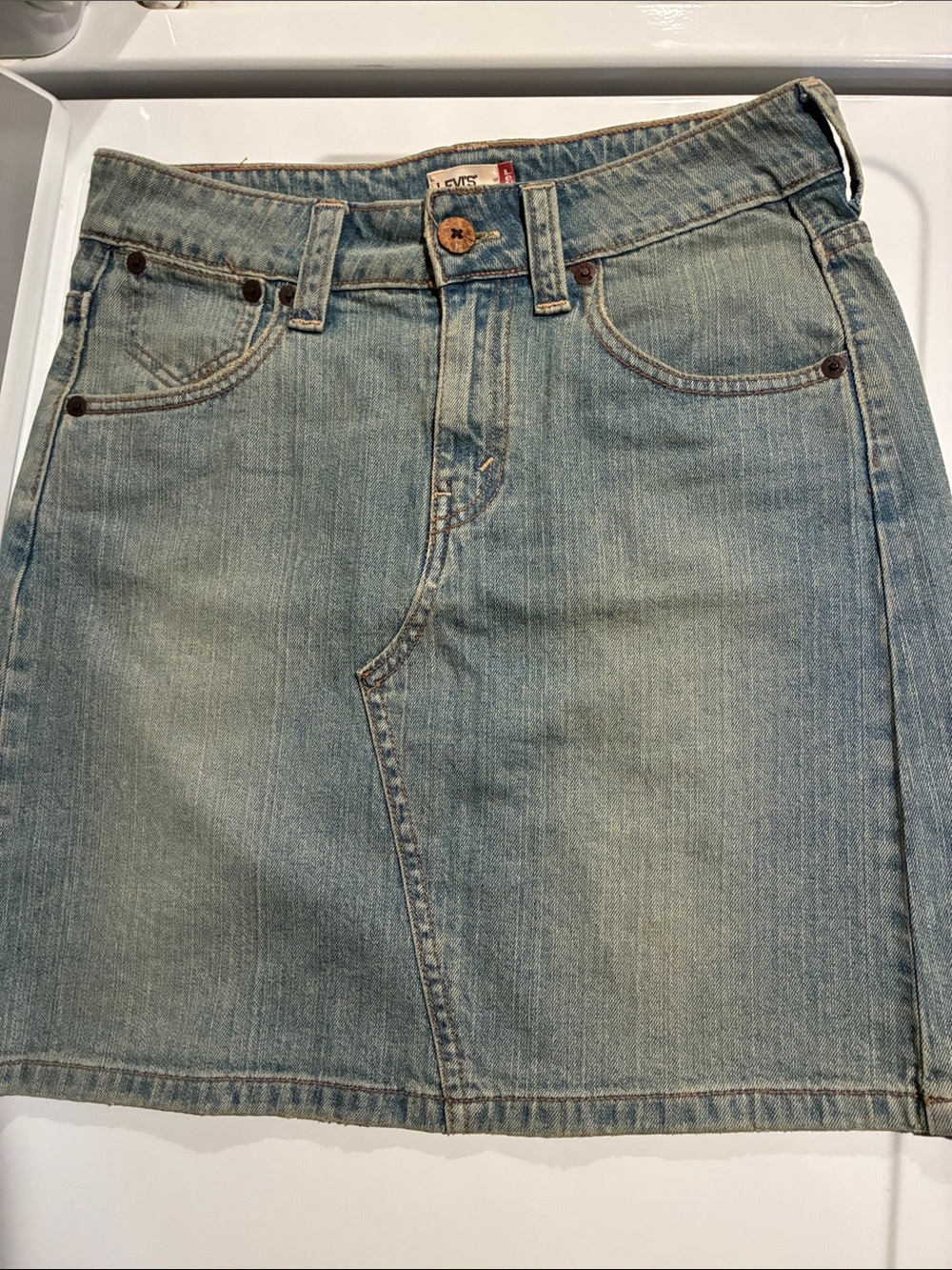Levi's Light Wash Denim Mini Skirt